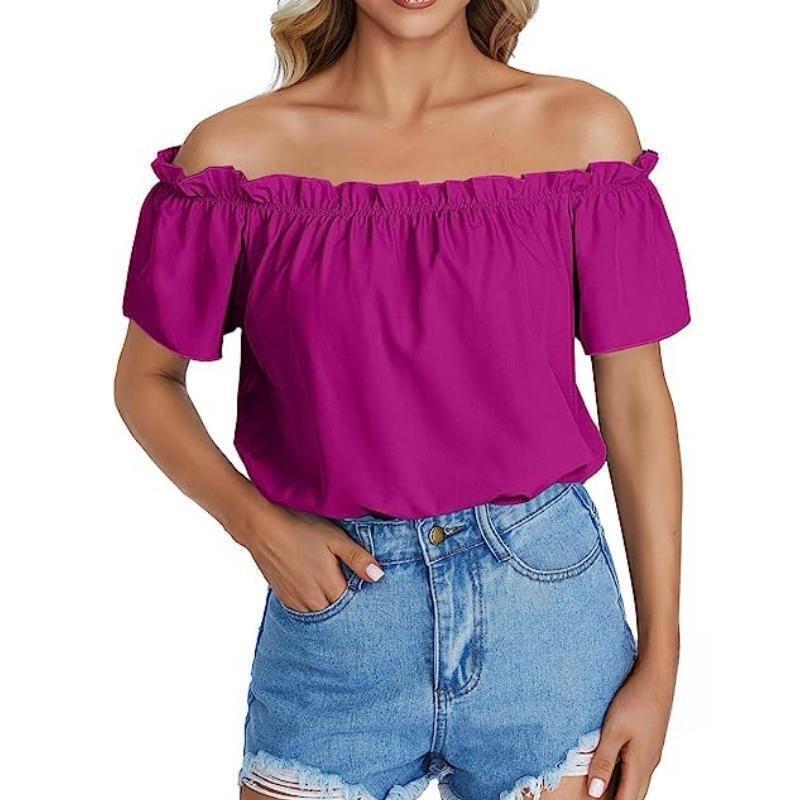 Dame Off-Shoulder Overdel med elastisk kant Stilla