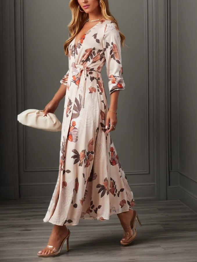 Dame maxikjole med blomsterprint Stilla