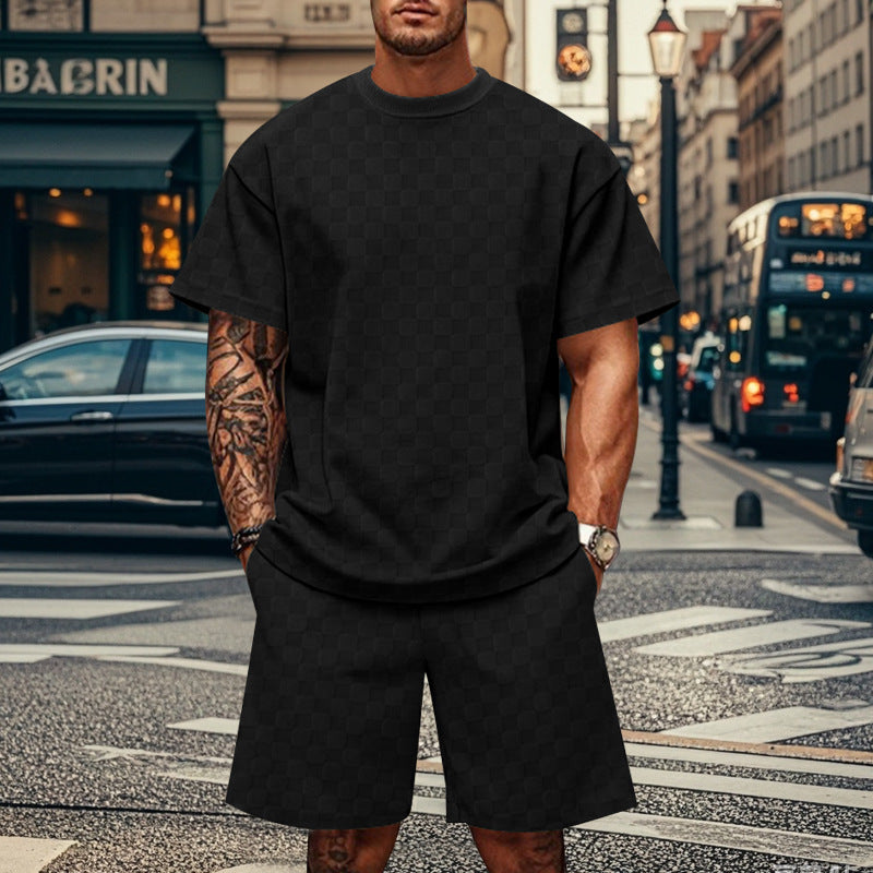 Herrer Oversized Fritids sæt med behagelig T-shirt og shorts Stilla