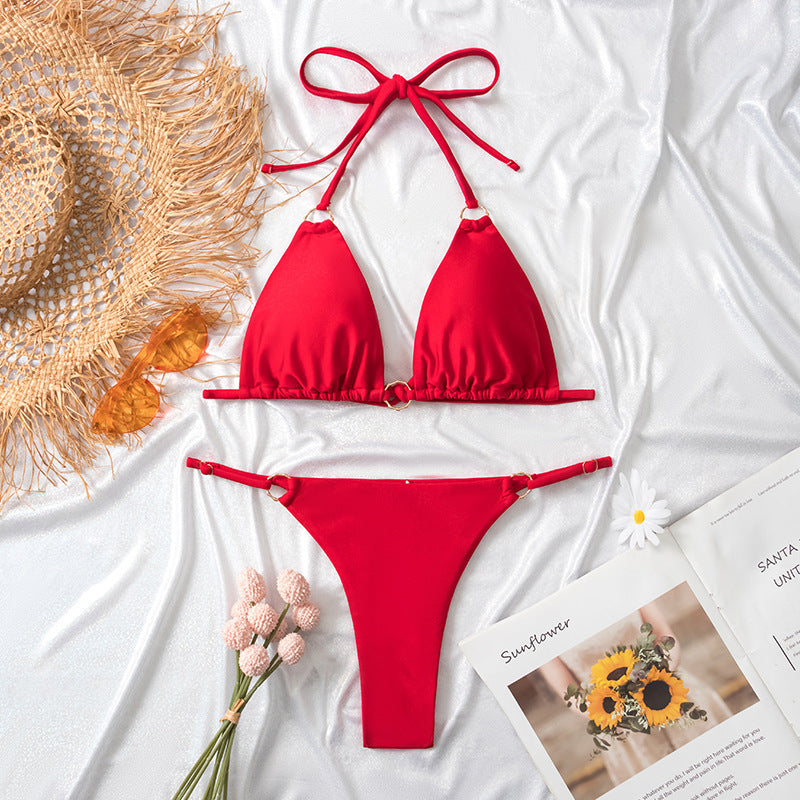 Dame Triangel-Bikini med raffinerede detaljer og justerbare stropper Stilla