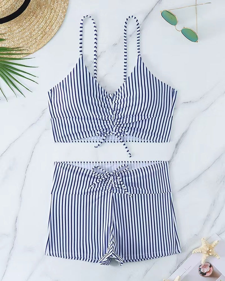Dame bikini med blomstret flæse design og justerbare stropper Skovae