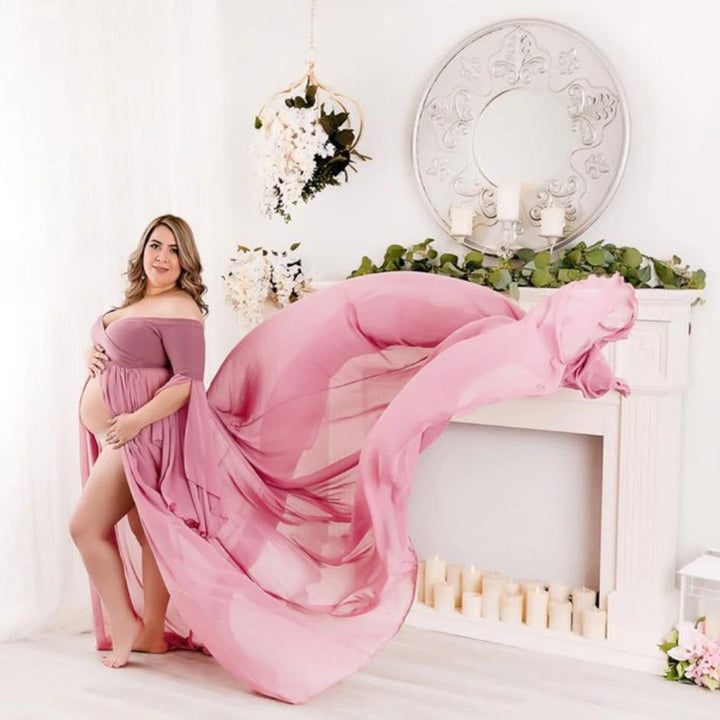 Dame Æterisk Off-Shoulder Graviditetskjole Stilla