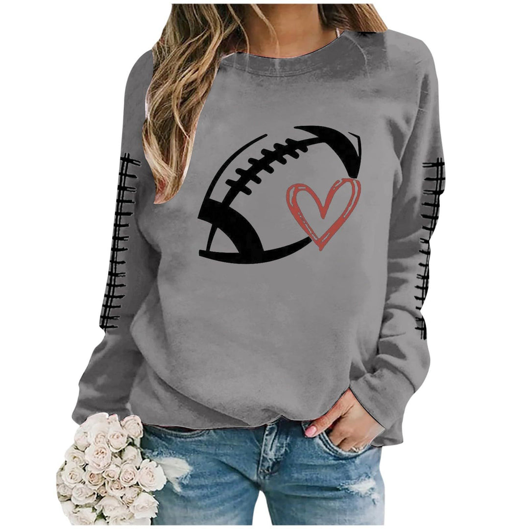 Kvinders sweatshirt med sporty fodboldmotiv og afslappet pasform Stilla