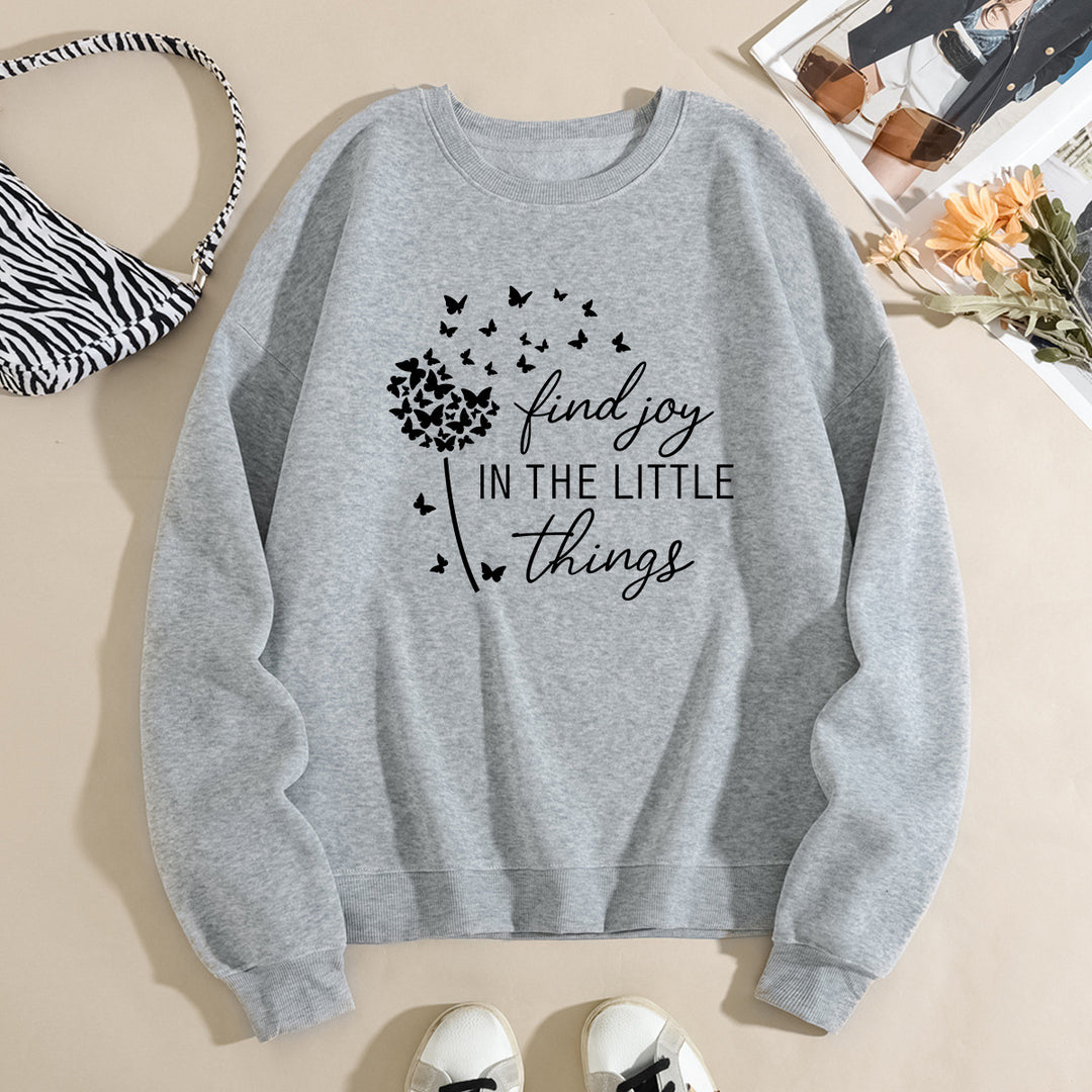 Kvinders sweatshirt med motiverende slogan og blomsterprint Stilla