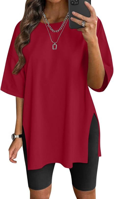 Dame Oversize T-shirt med sideslids Stilla