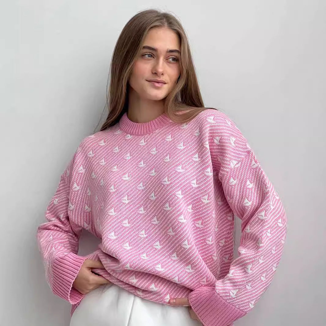 Kvindernes mønstrede oversized sweatshirt lavet af høj kvalitet bomuld Stilla