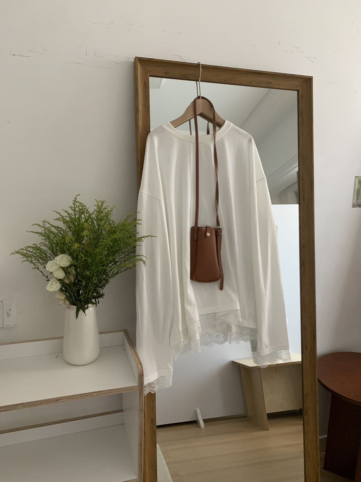 Damer moderne Langærmet bluse med elegant spidsedetalje Stilla