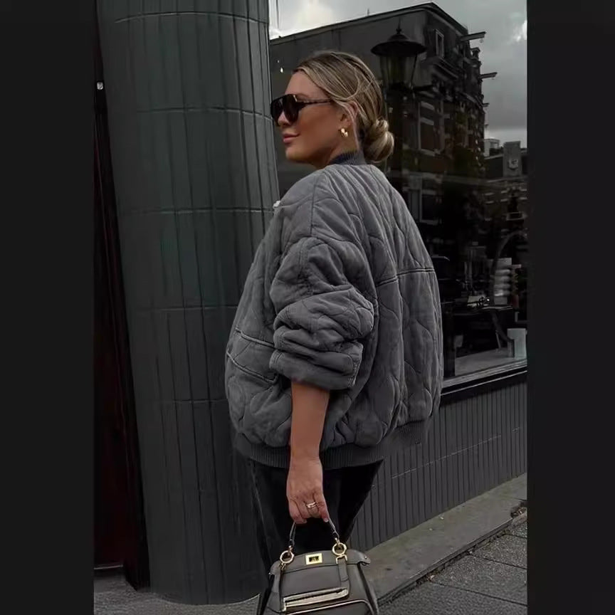 Dame Oversized Steppjakke Stilla