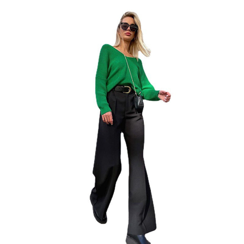 Dame Bredskåret High-Waist Bukser med elegant taljedetalje Stilla