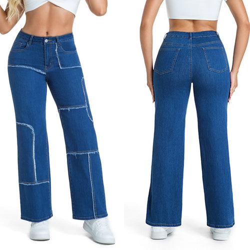 Dame Løse jeans med moderne patches Stilla