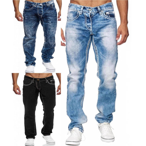 Herrer afslappede jeans i moderne brugt-look Stilla