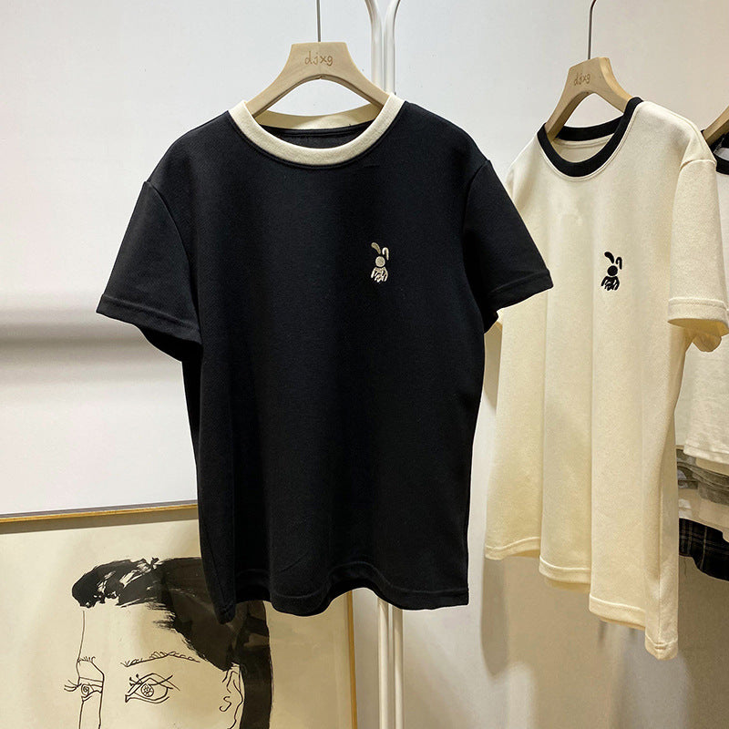 Dame Casual Grafik T-shirt med broderet design Stilla