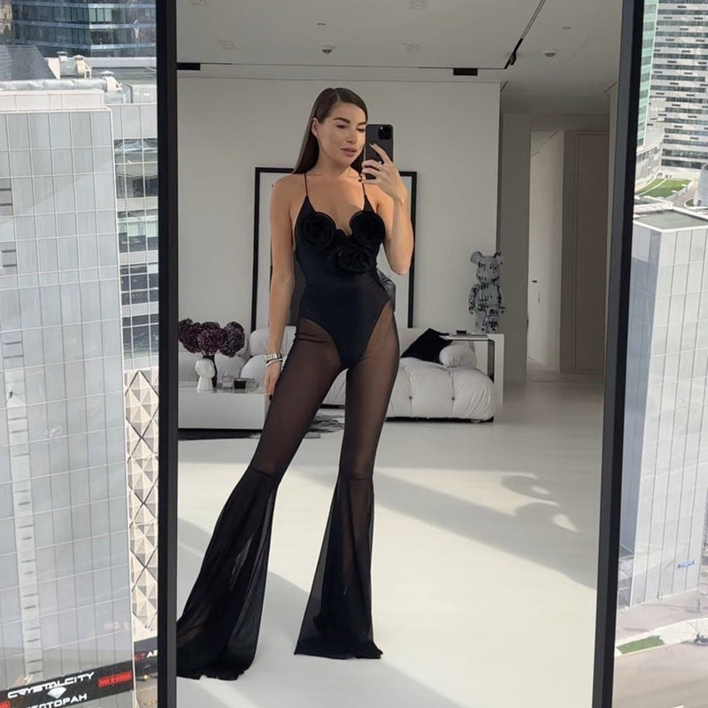 Dame Elegant og sensuel gulvlængde Monokini med flæse detaljer Stilla