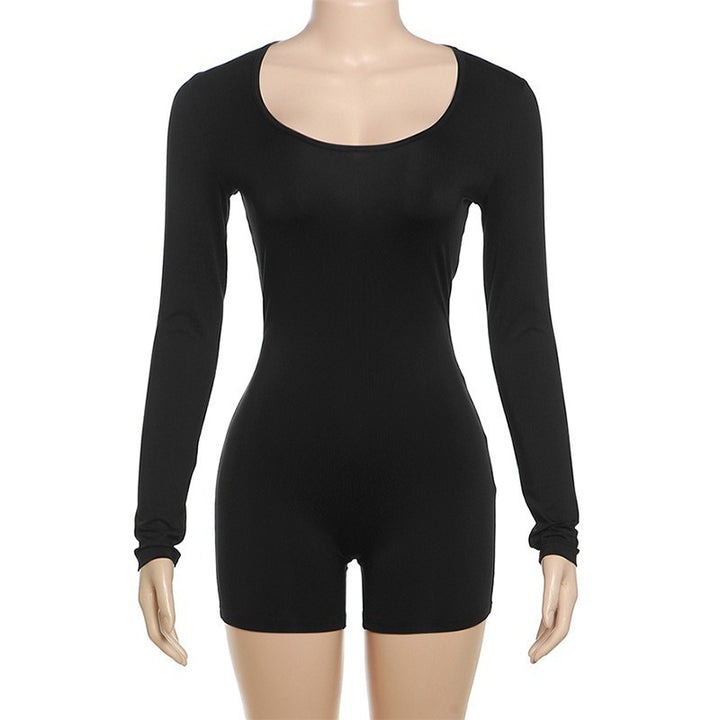 Dame Figurtilpasset Korteærmet Jumpsuit med langærmet Skovae