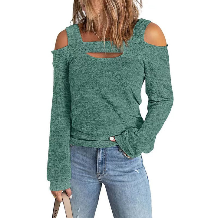Dame Cut-Out top med innovativt design og åbne skuldre Stilla