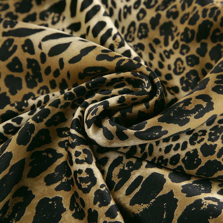 Damer Maxikjole med elegant leopardmønster og høj slids Stilla