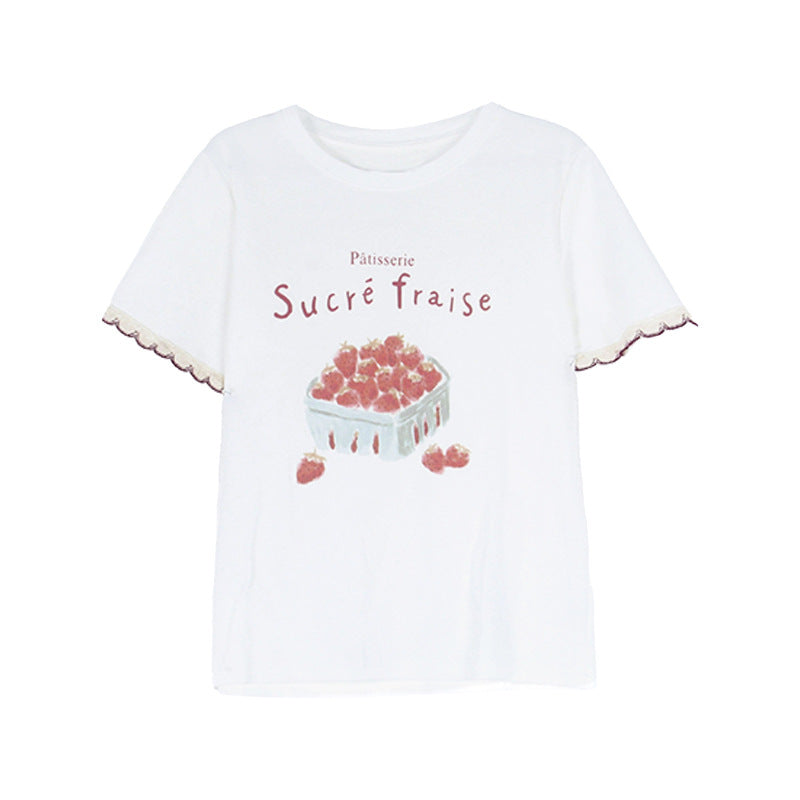 Dame T-shirt med legende print og maritime detaljer Stilla
