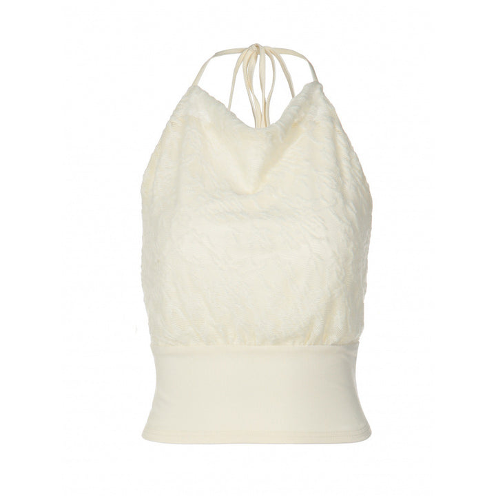 Damer Elegant Spaghetti-strap top med blomster jacquard mønster og smal pasform Skovae