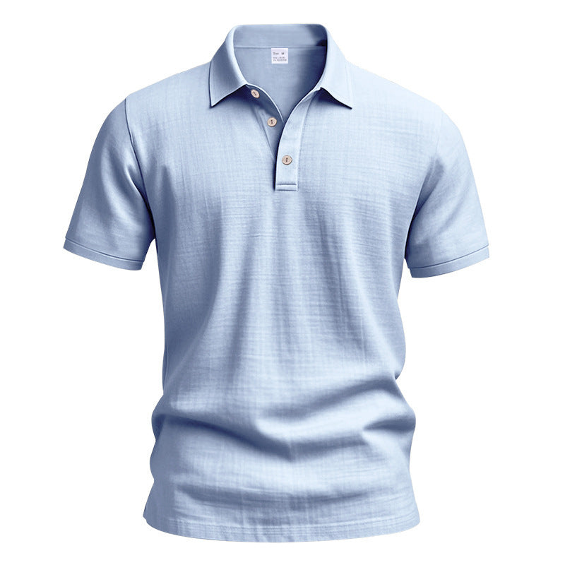 Herrepoloshirt med struktureret design og moderigtige knapdetaljer Stilla