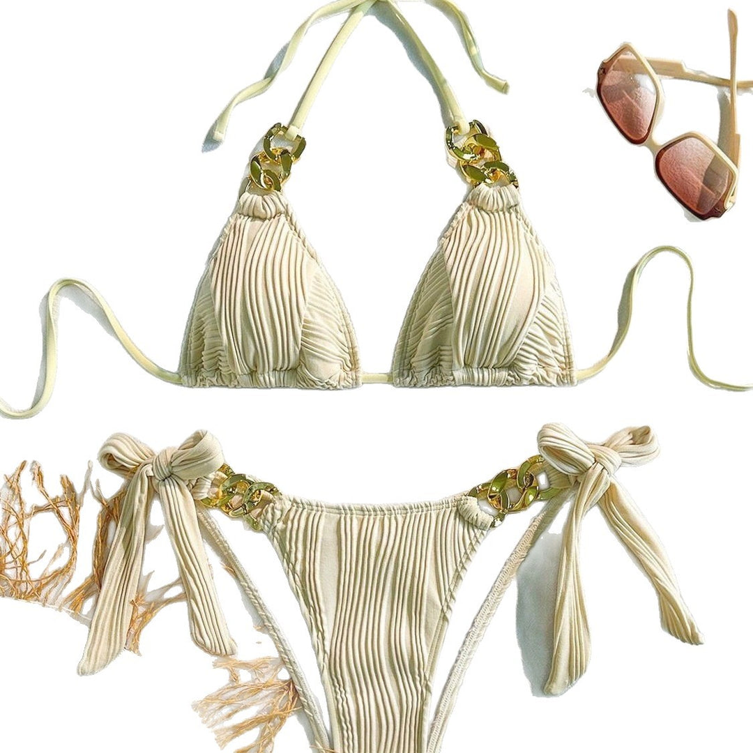 Dame Triangel-Bikini med elegant kæde-detalje Skovae