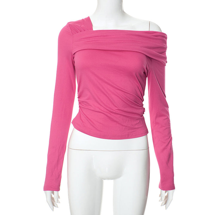 Femme Off-Shoulder Rynk Langærmet Top Stilla