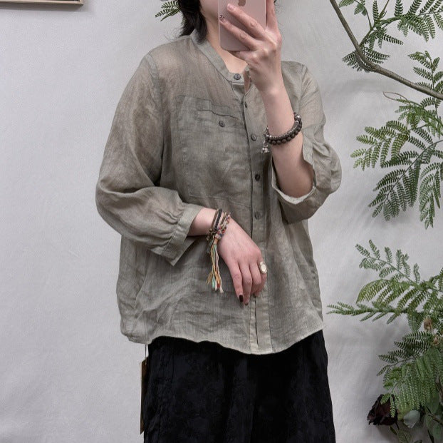 Femme Let Flydende Knapshirt Stilla