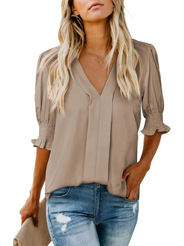 Dame elegant plisseret bluse Stilla