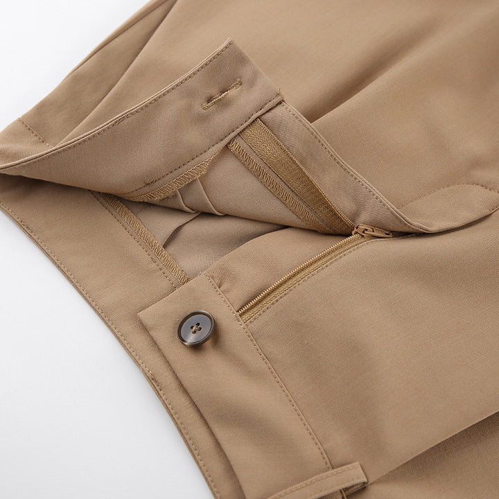 Dame bred chinos med høj talje og elegant plissering Stilla
