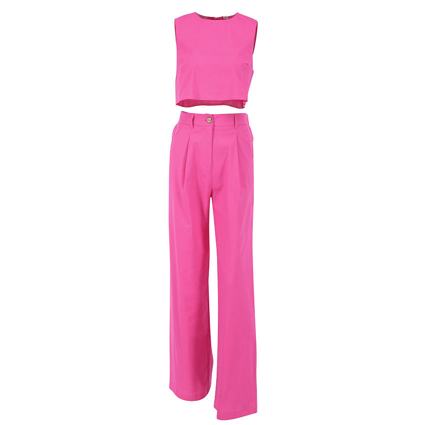 Dame sæt bestående af crop top og brede bukser Stilla