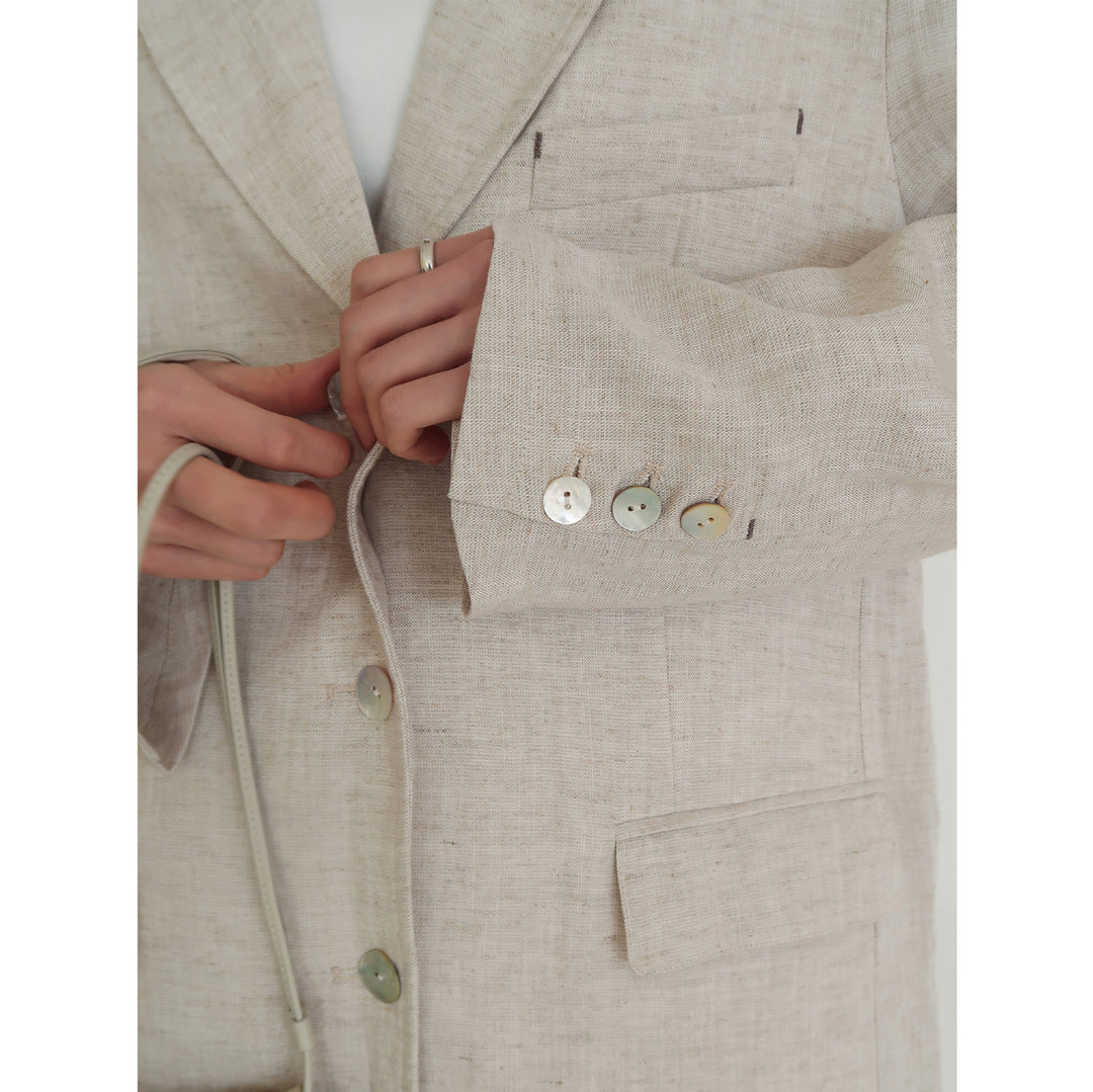 Damer afslappet linned blazer med struktureret finish Stilla