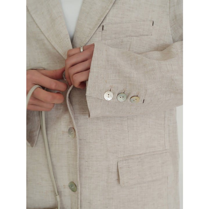 Damer afslappet linned blazer med struktureret finish Stilla