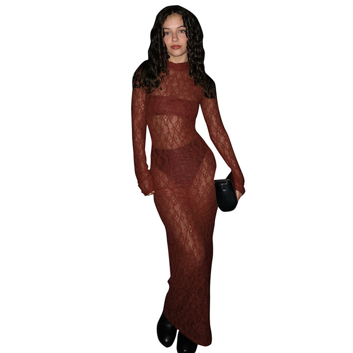 Femme Elegante Spidse Maxi Kjole Stilla