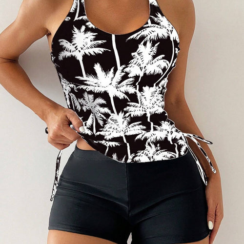 Dame Sports Tankini-sæt med justerbare sidesnore Skovae