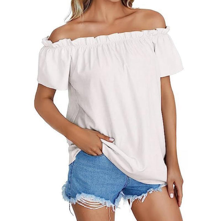 Dame Off-Shoulder Overdel med elastisk kant Stilla