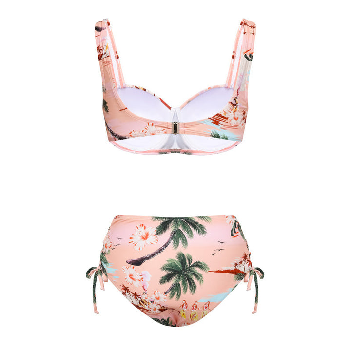 Dame Bikiniset med kvalitets blomsterprint og justerbare stropper Skovae