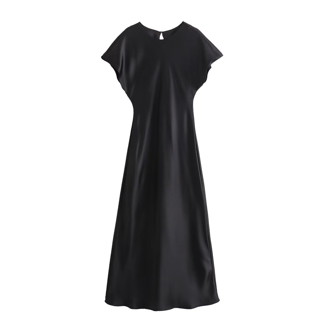Dame elegant maxi kjole med flydende snit og moderne V-hals Skovae
