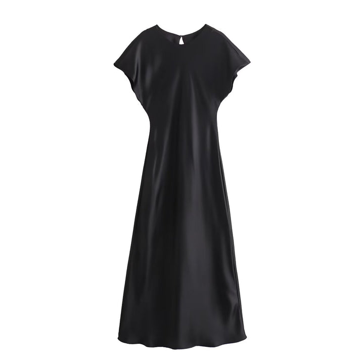 Dame elegant maxi kjole med flydende snit og moderne V-hals Skovae