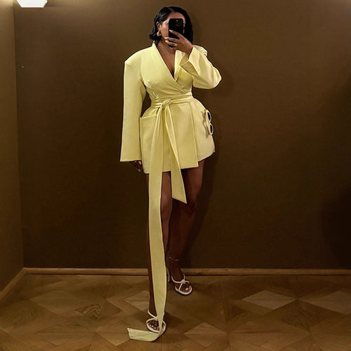 Dame Oversized Blazer med taljebælte Stilla