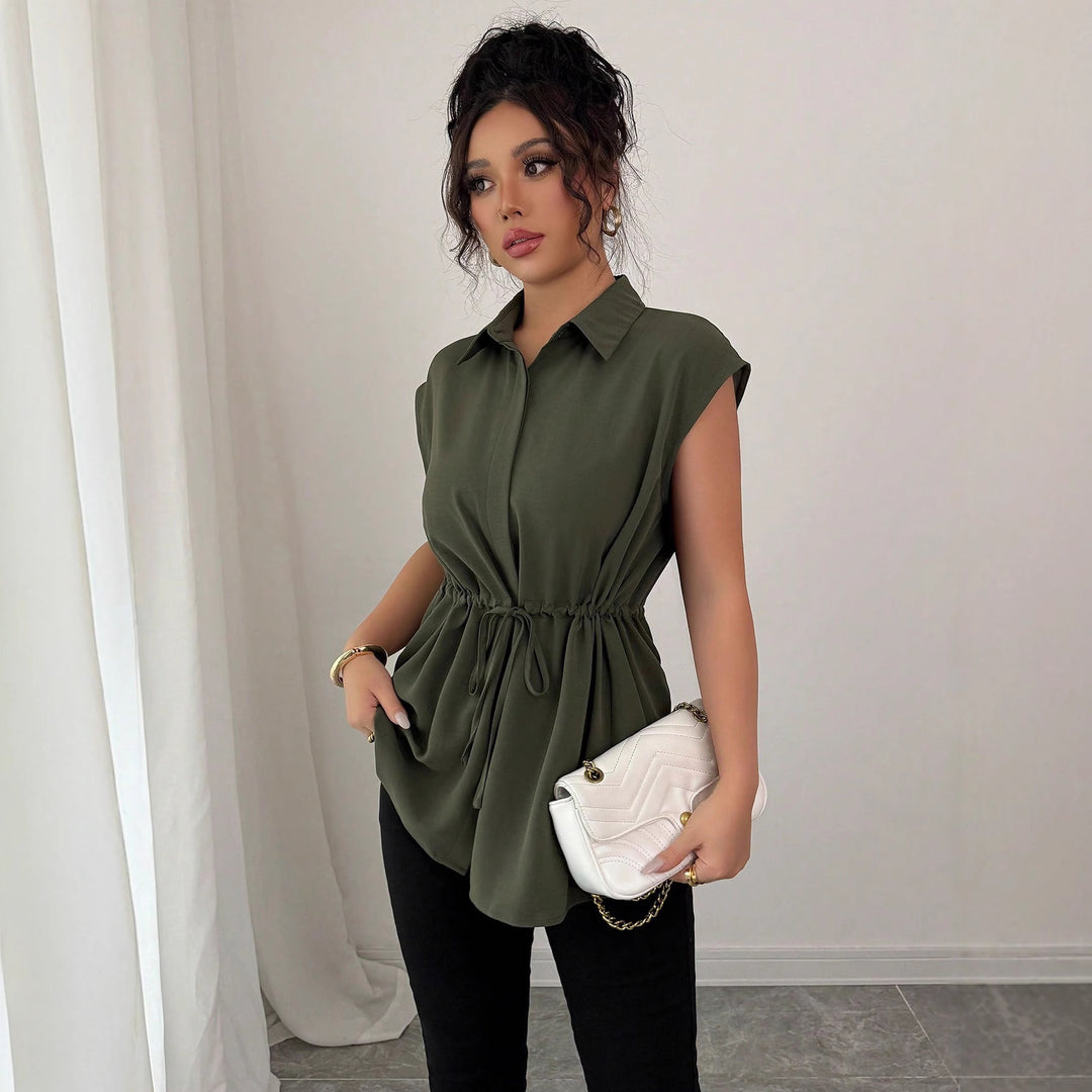 Dame afslappet bluse med figursyet snit Skovae
