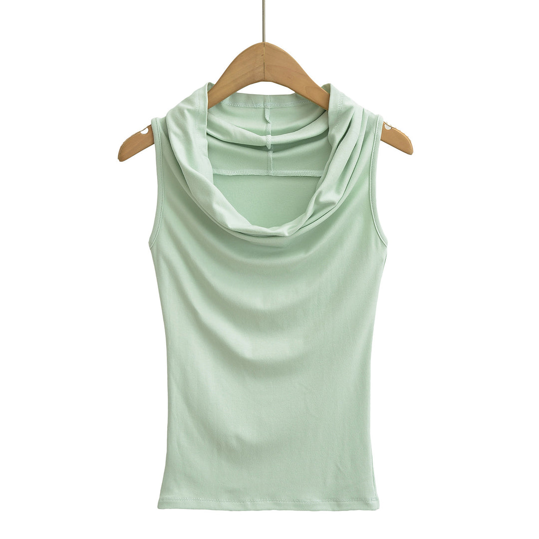 Dame ærmeløs Cowl-top i blødt, elastisk materiale Stilla