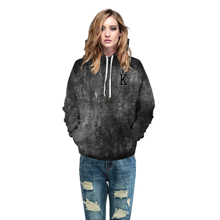 Dame Hoodie med detaljeret løveillustration Stilla