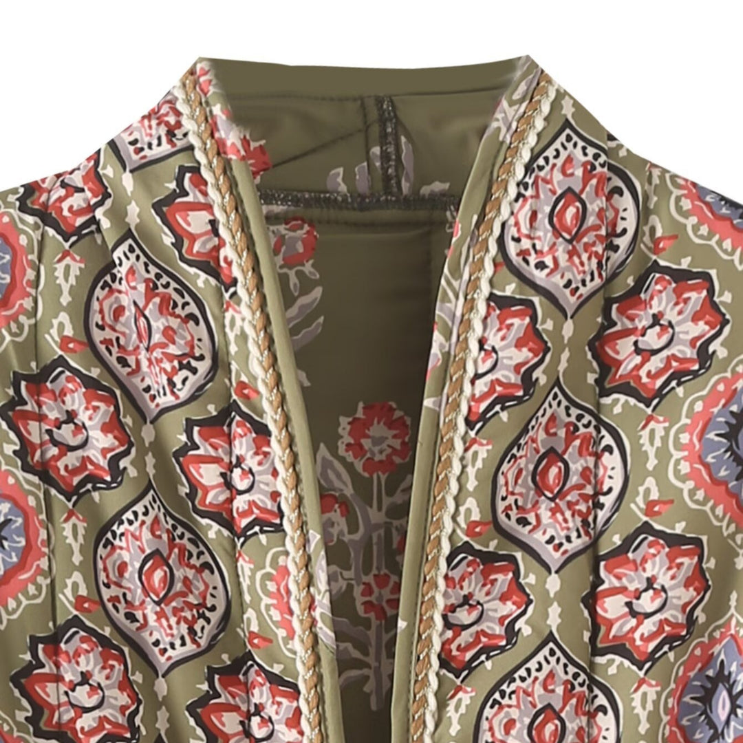 Femme quiltet Floral Print Utility Jacket Stilla