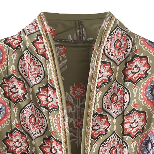 Femme quiltet Floral Print Utility Jacket Stilla