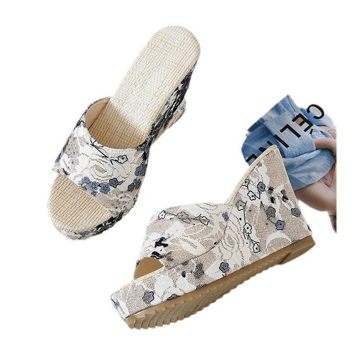 Dame Wedge-sandaler med blomsterdesign og komfortabelt sål Stilla