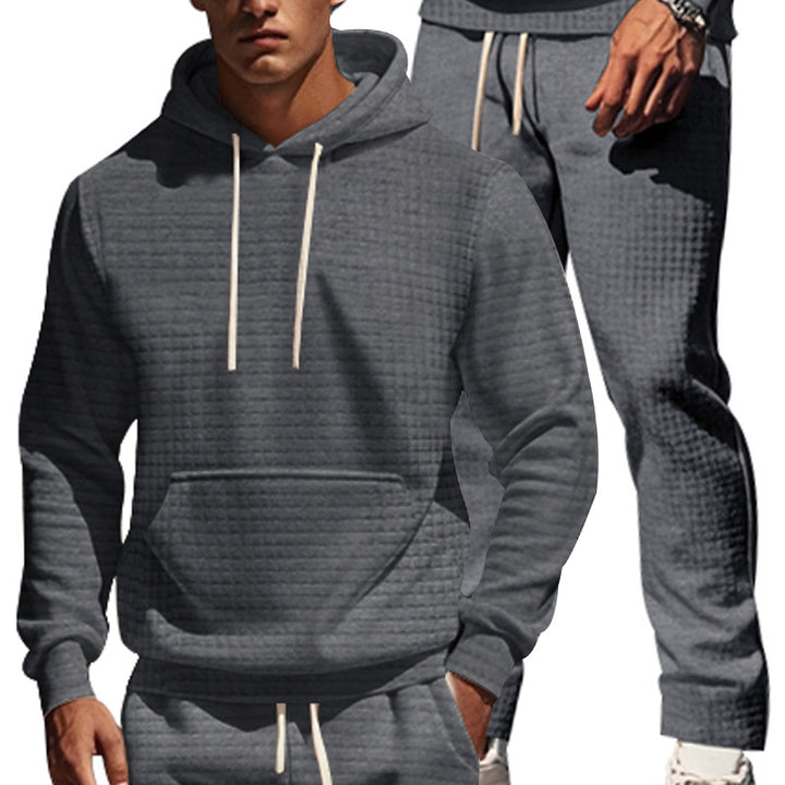 Herrer hverdags-hoodie og joggingbuksesæt lavet af åndbart struktureret materiale Stilla