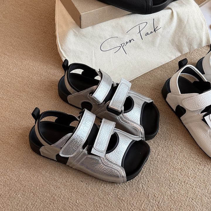 Femme justerbare komfortsandaler med velcro Stilla