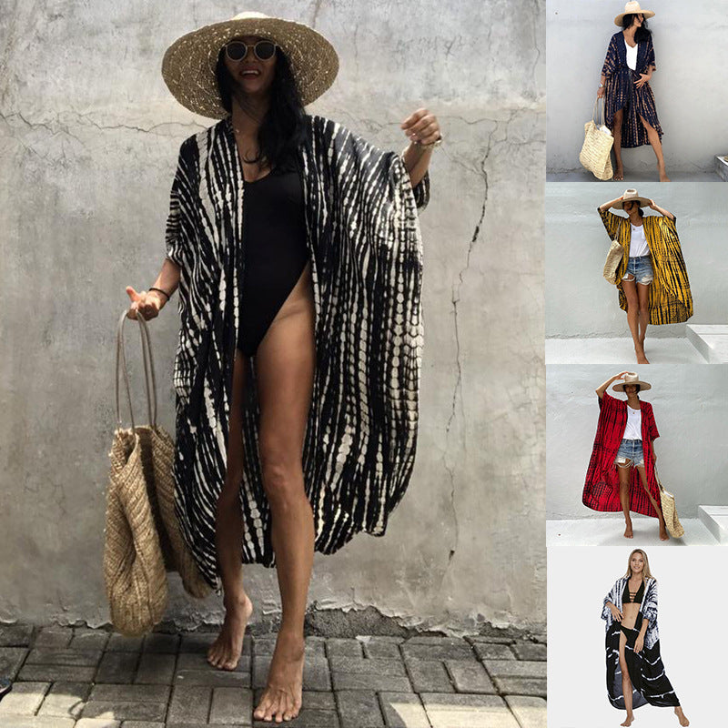 Dame Strandkimono med moderne batikdesign og afslappet snit Stilla