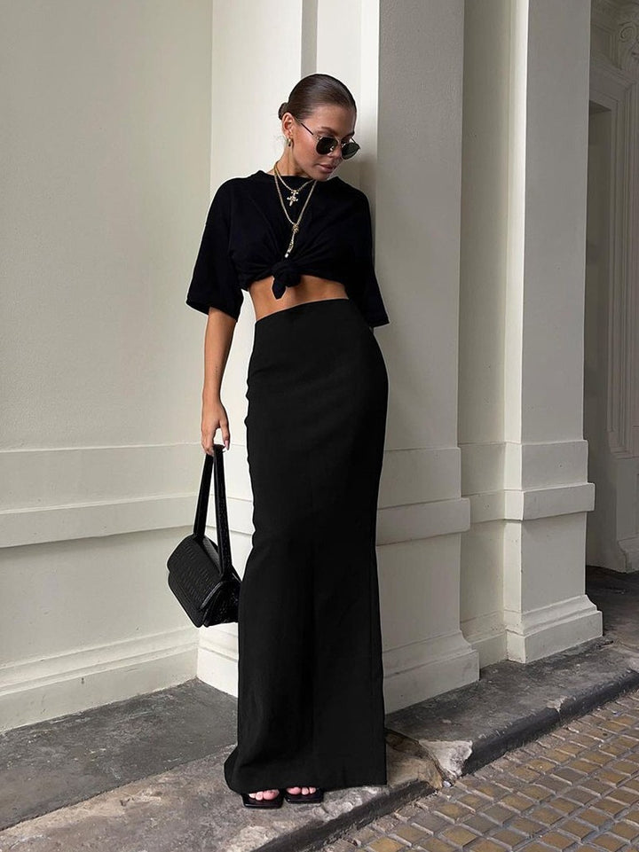Dame Elegant Oversized Skjorte med dyb Krave og brede Ærmer Stilla