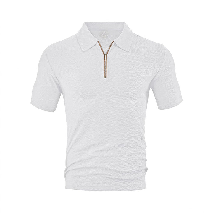 Herrer sporty kortærmet polo med lynlås og struktureret design Stilla