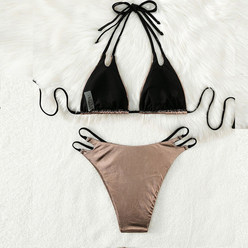 Dame Triangle-Bikini med elegante snøringsdetaljer Skovae